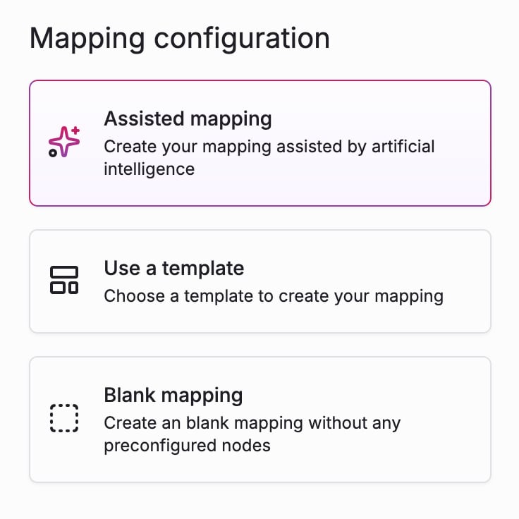Create mapping assisted by AI